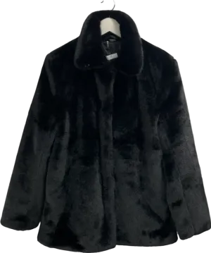 H&M Black Faux Fur Coat UK XS