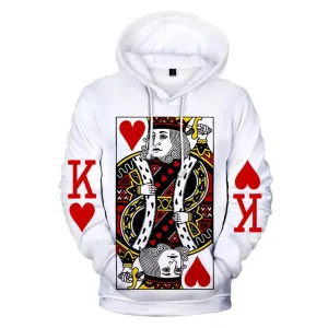 Heart Of The Cards Men's Hoodie 3D Poker Graphic Sweatshirt