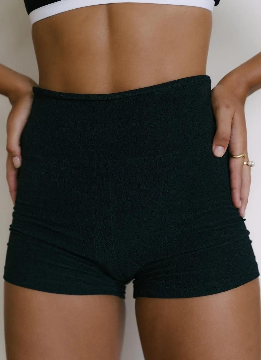 High-Waisted Shorts Tara - Black Terry