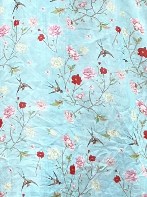 Jiva 50's Dress - Blue Robin Print - Ramie