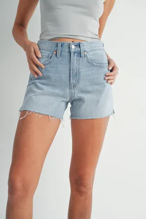 Light Denim High Rise Denim Short