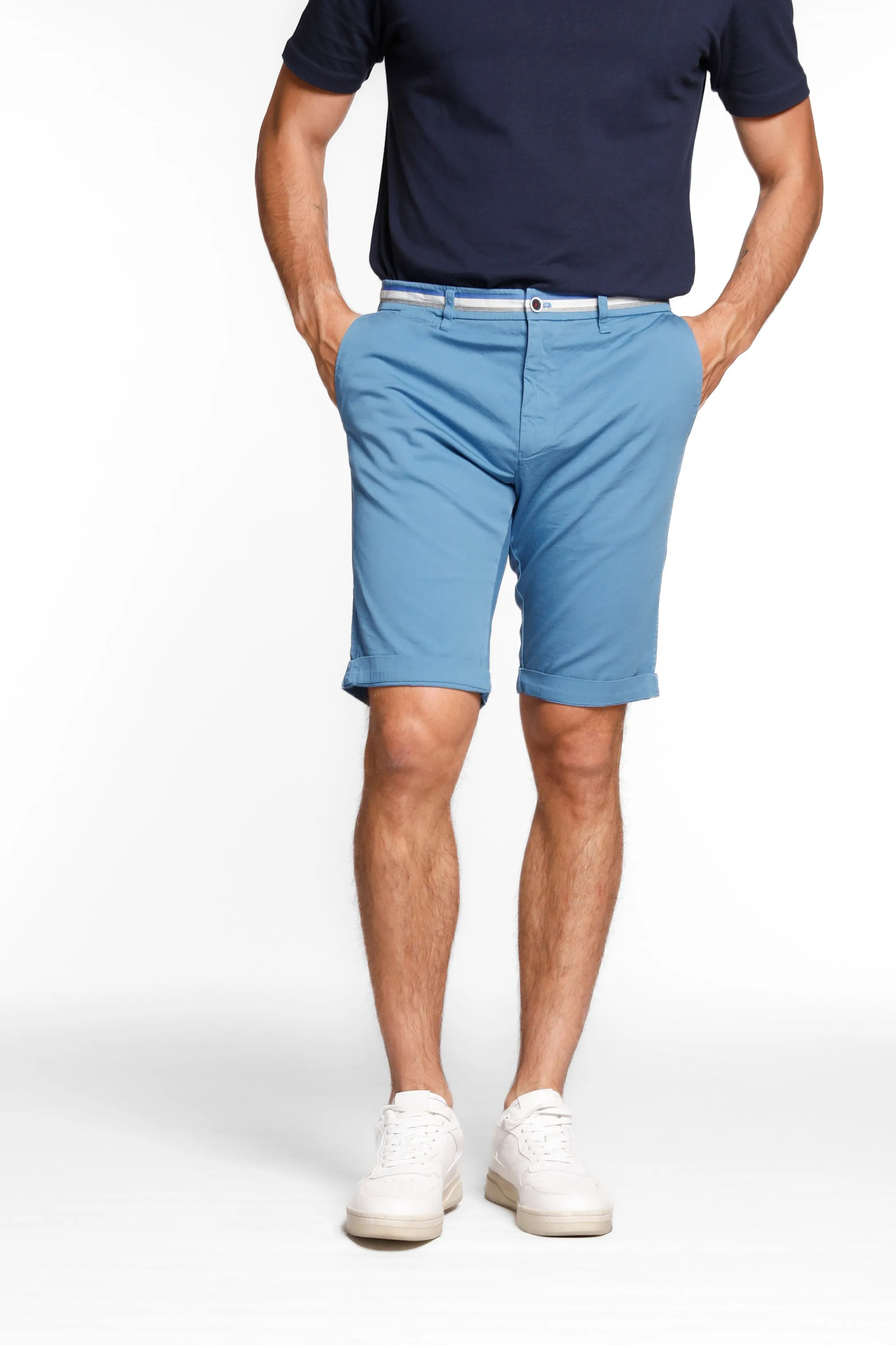 London Summer bermuda chino uomo in raso stretch regular fit
