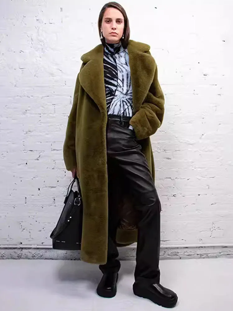 Luxe Oversized Faux Fur Belted Coat