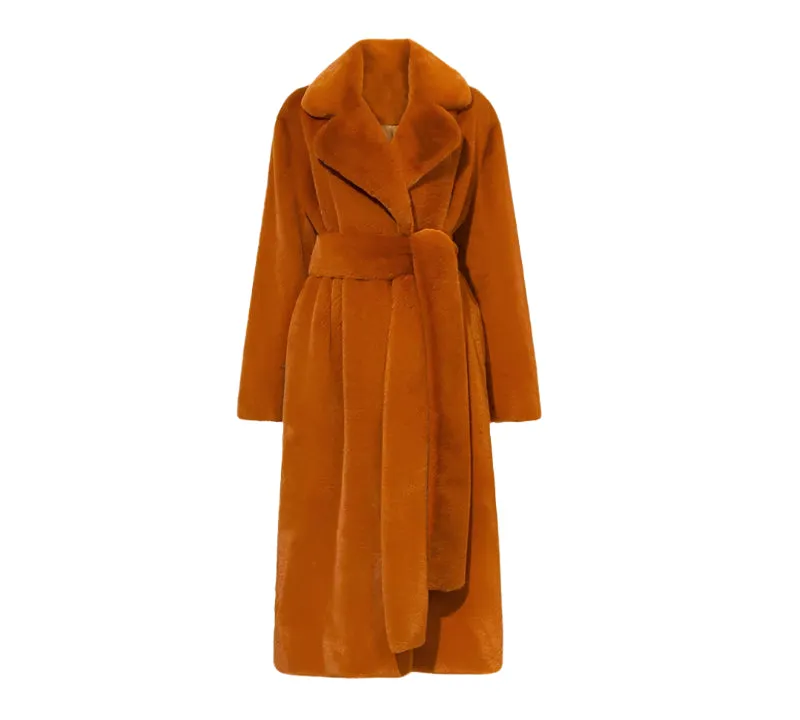 Luxe Oversized Faux Fur Belted Coat