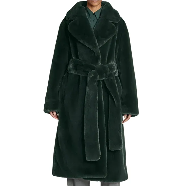 Luxe Oversized Faux Fur Belted Coat
