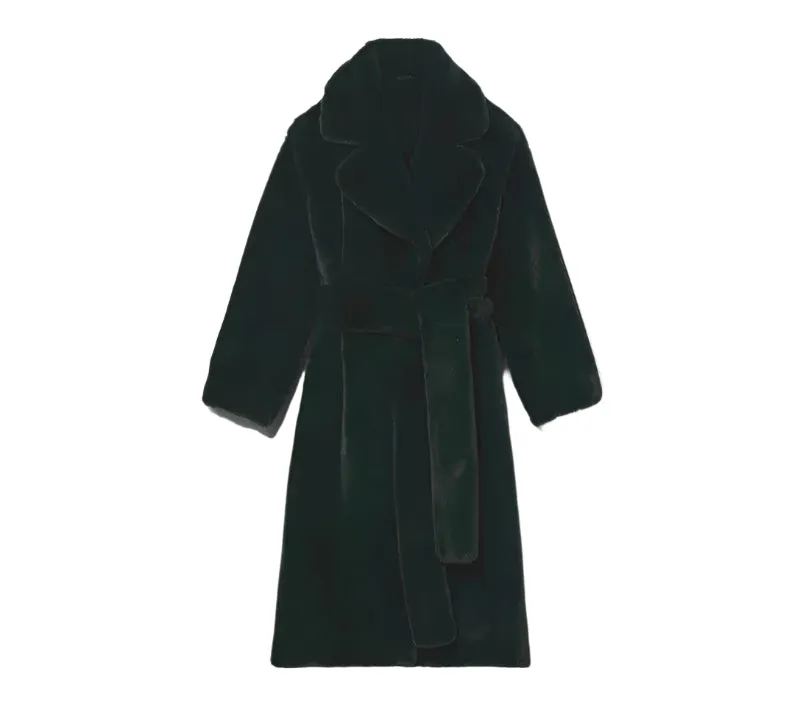 Luxe Oversized Faux Fur Belted Coat