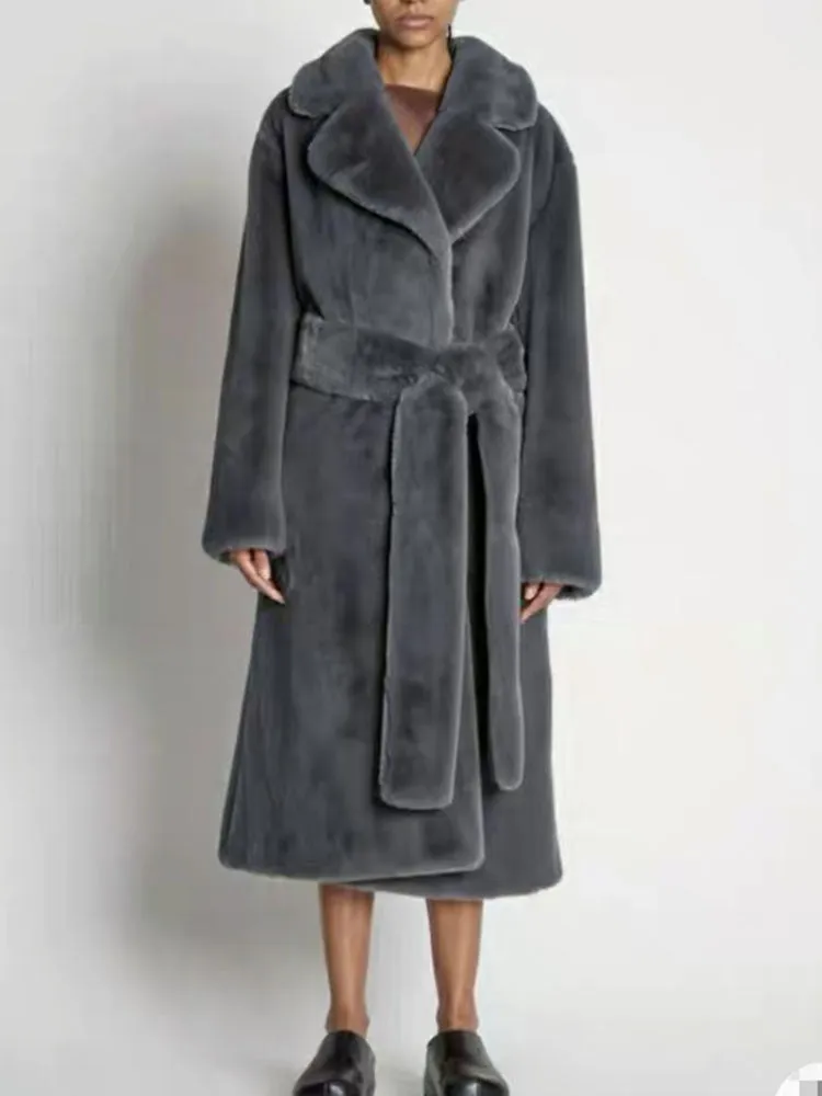 Luxe Oversized Faux Fur Belted Coat