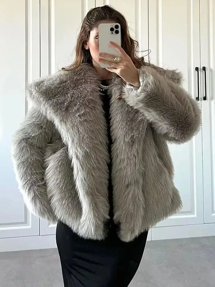 Luxurious Faux Fur Womens Jacket