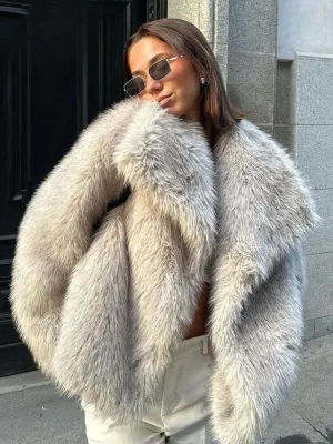 Luxurious Faux Fur Womens Jacket