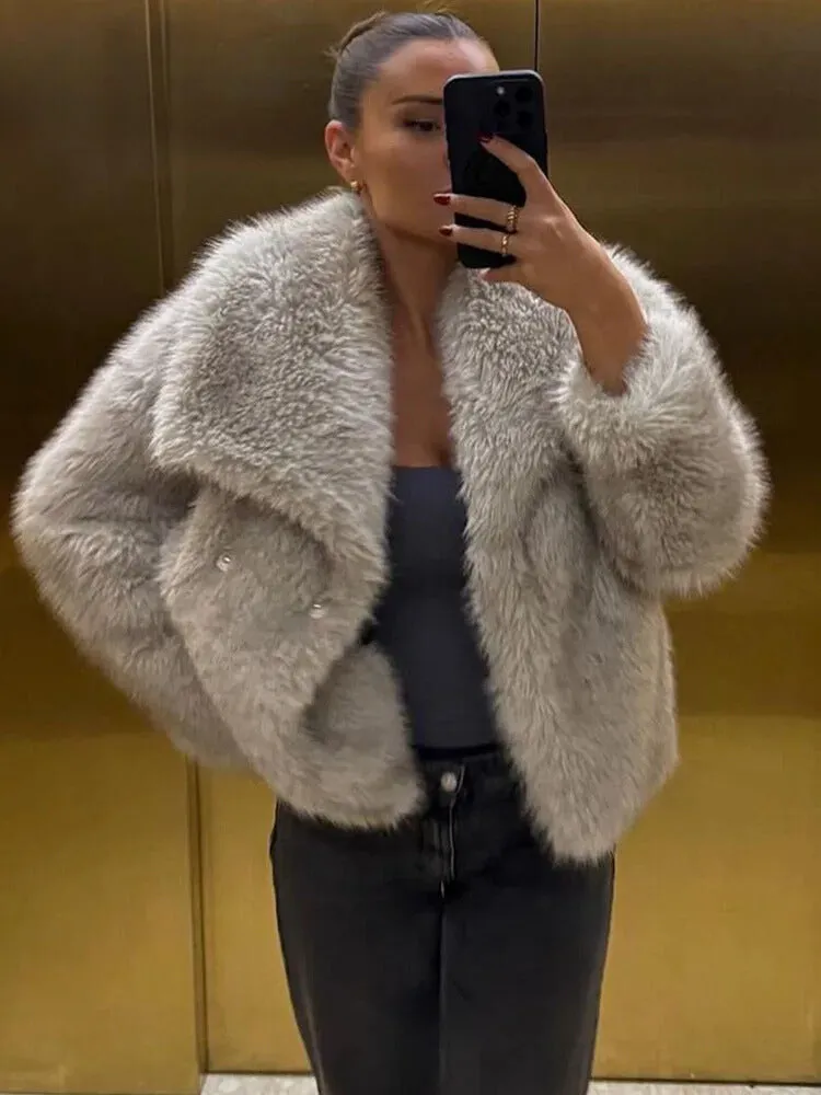 Luxurious Faux Fur Womens Jacket