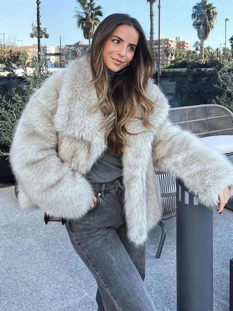 Luxurious Faux Fur Womens Jacket