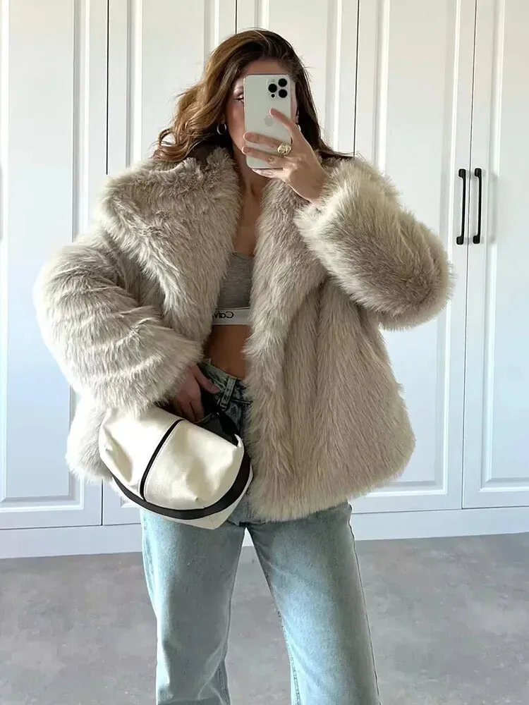 Luxurious Faux Fur Womens Jacket