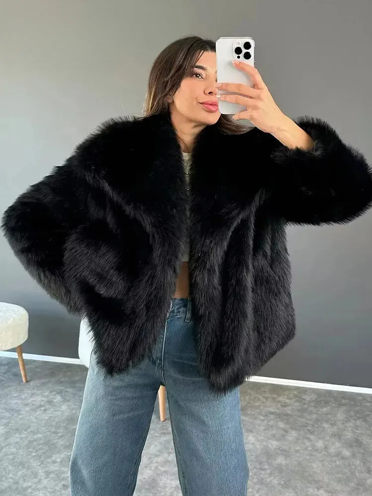 Luxurious Faux Fur Womens Jacket