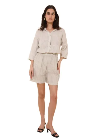 Made In Italy Linen Shorts With Elasticated Waist One Size