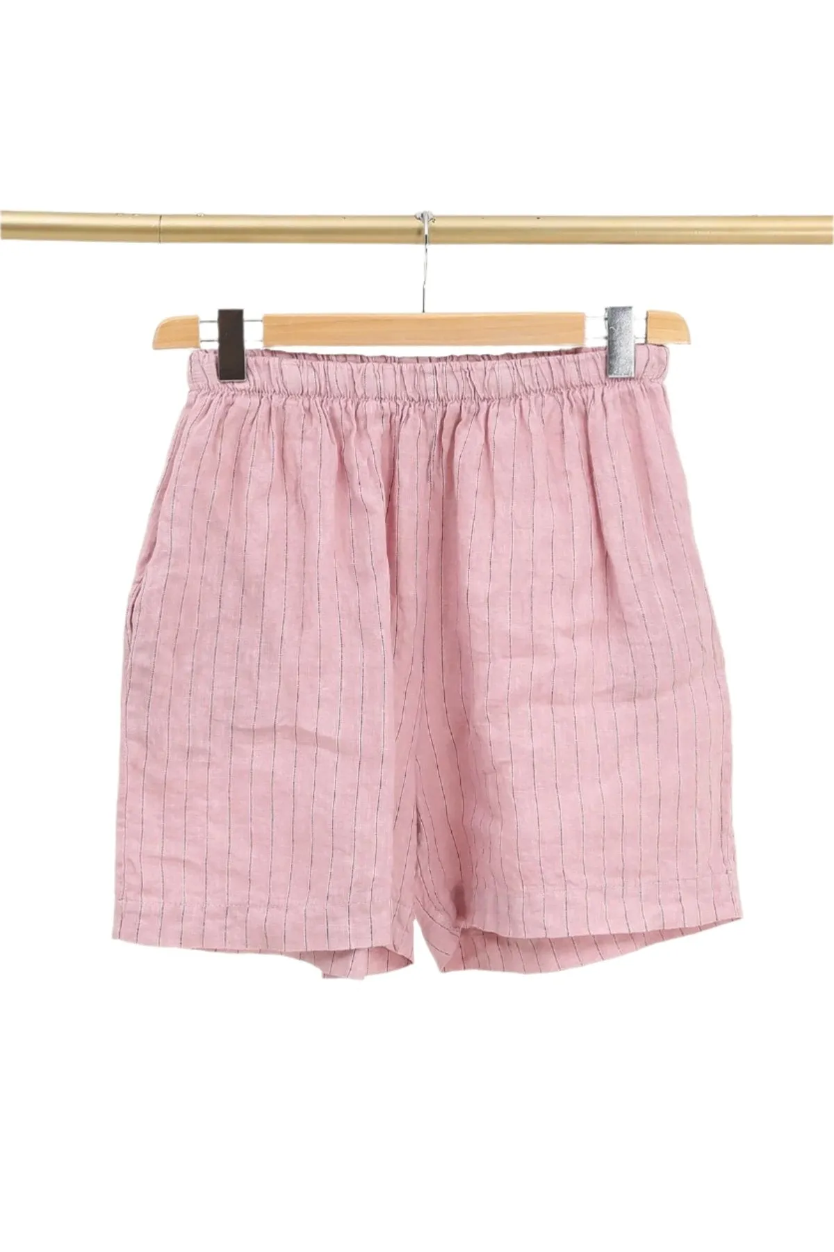 Made In Italy Linen Shorts With Elasticated Waist One Size