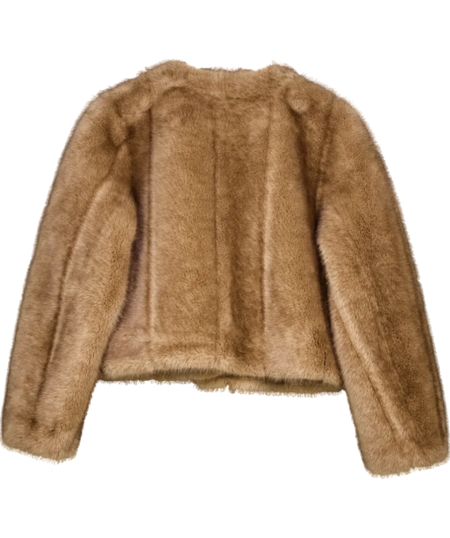 Marcela London Brown Misa Faux Fur Jacket Soft Mink UK M