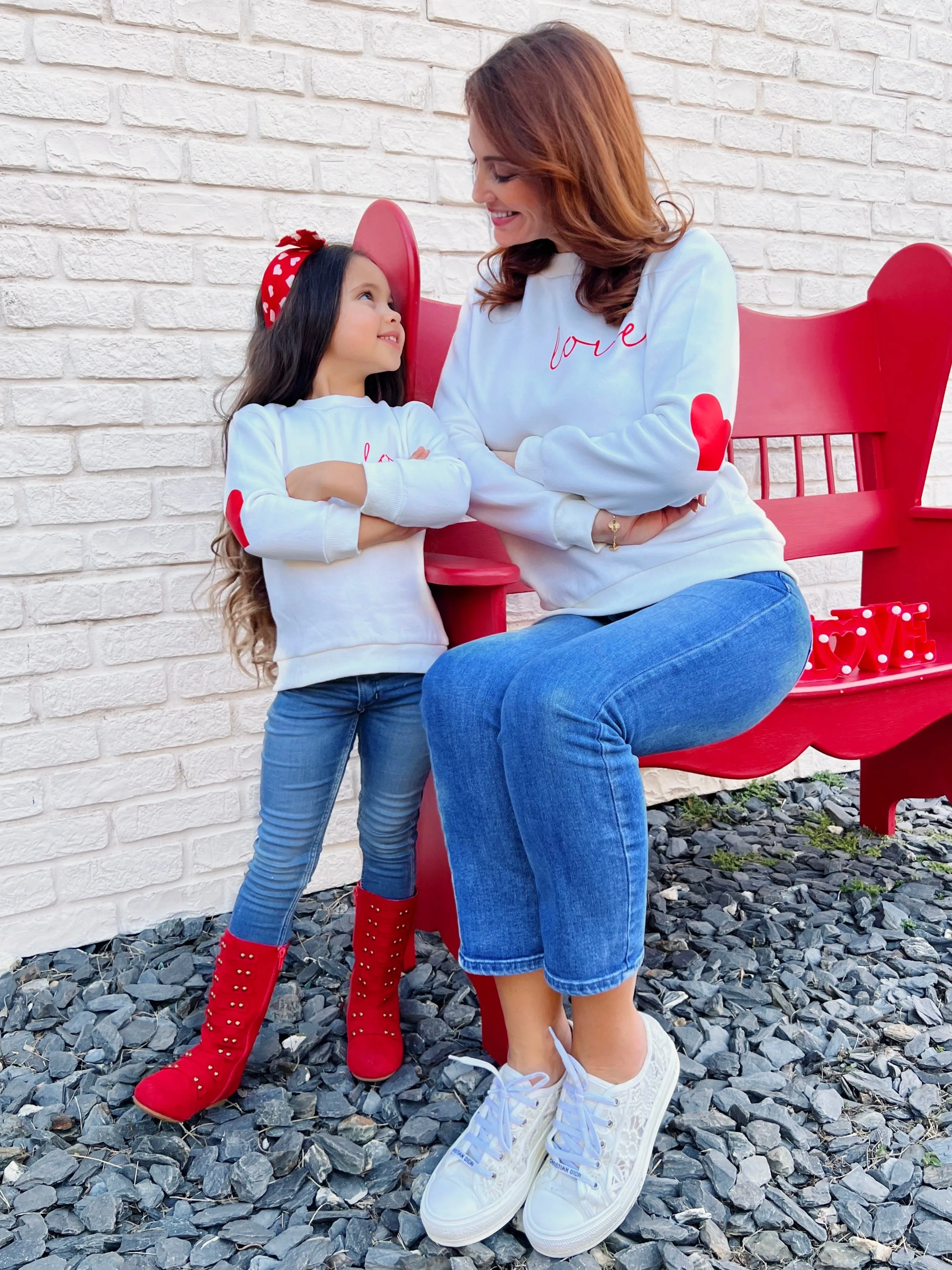 Mommy and Me Love Match Valentine's Crewneck Sweater