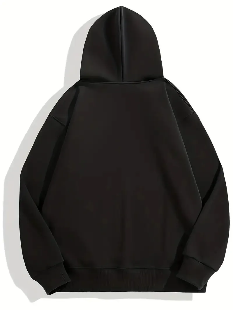 NEW Cozy & Stylish Women's Hoodie with Kangaroo Pocket - Casual Long Sleeve Pullover, Solid Color, Polyester Blend, Perfect for Fall/Winter - Black, Size XL