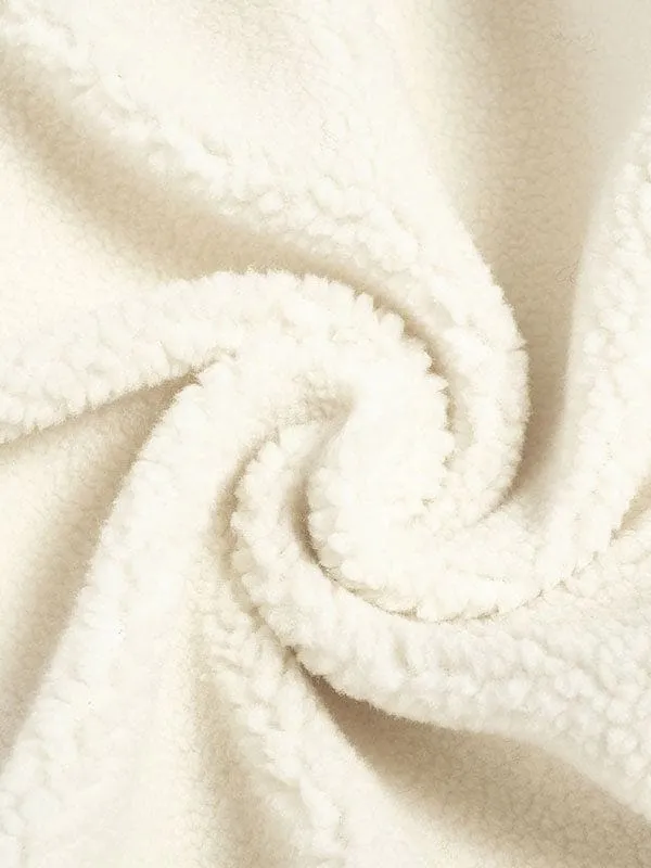 New Faux Fur Coats For Women Ecru White Sleeveless Polyester Oversized Overcoat