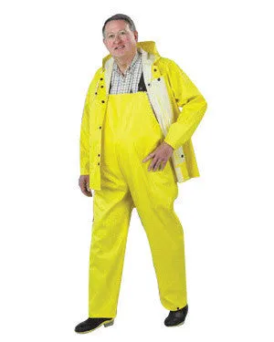 Onguard Industries Medium Yellow Webtex .6500 mm PVC And Non-Woven Polyester Rain Bib Overalls With No Fly Closure And Plain Front