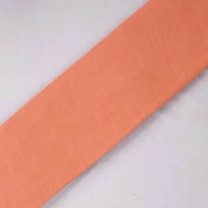 Orange Slub Cotton Fabric