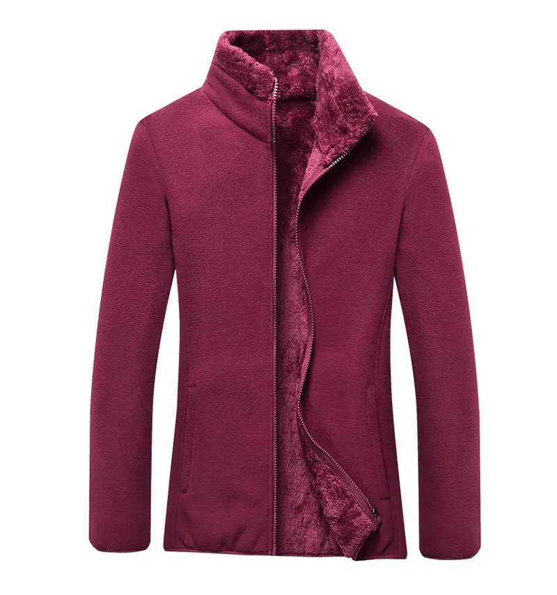 Outdoor Sports Stand Collar Zipper Thermal Fleece Jacket - SF0885