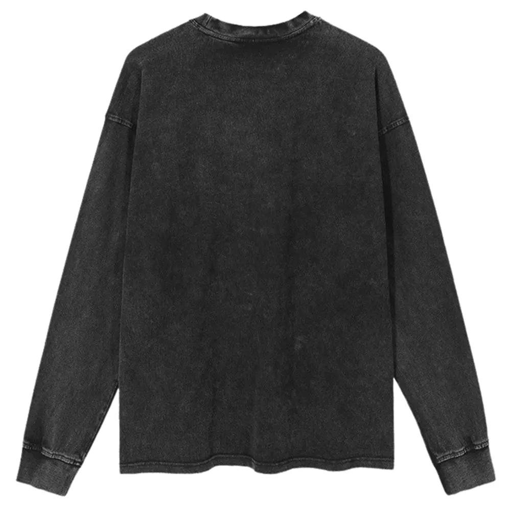 Oversized Vintage Washed Gothic Grunge Defame Graphic Sweatshirt