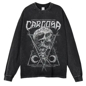 Oversized Vintage Washed Gothic Grunge Defame Graphic Sweatshirt
