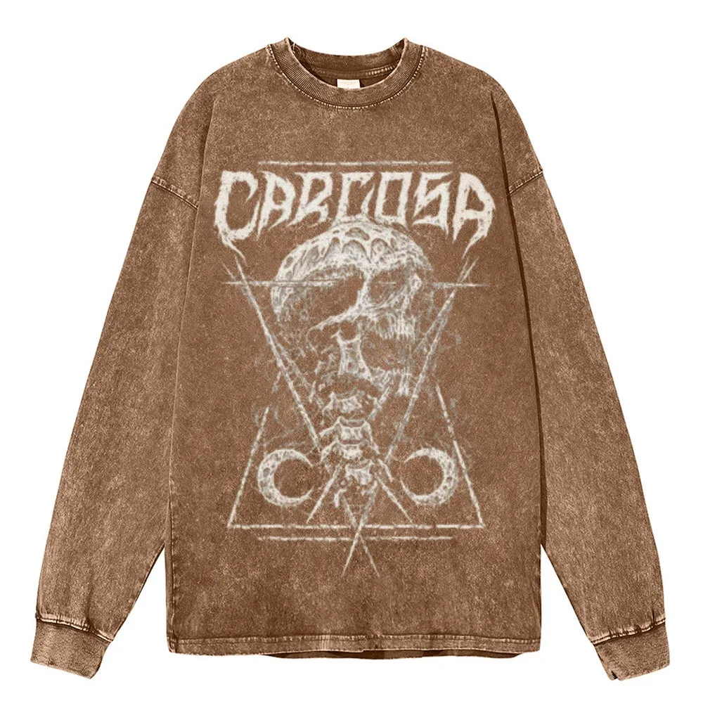 Oversized Vintage Washed Gothic Grunge Defame Graphic Sweatshirt