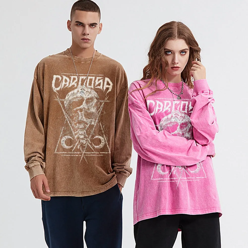 Oversized Vintage Washed Gothic Grunge Defame Graphic Sweatshirt