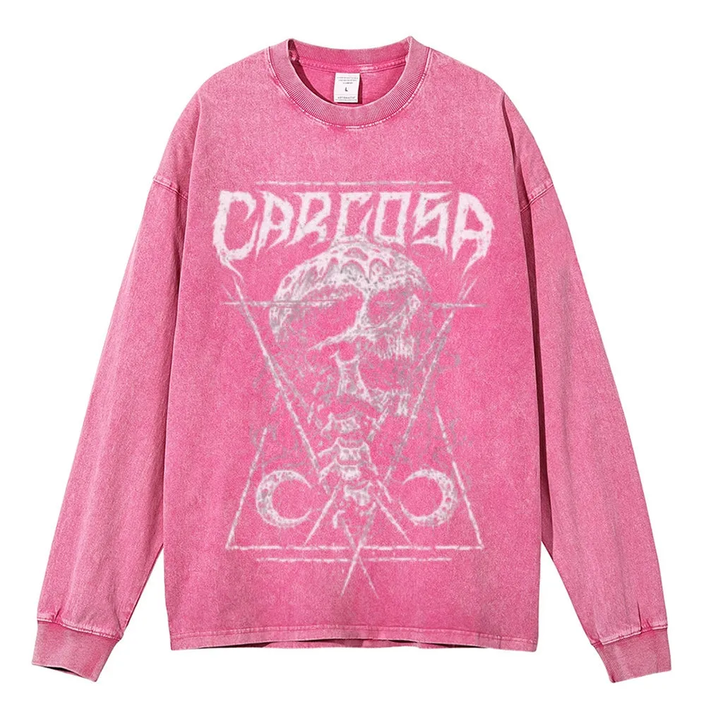 Oversized Vintage Washed Gothic Grunge Defame Graphic Sweatshirt