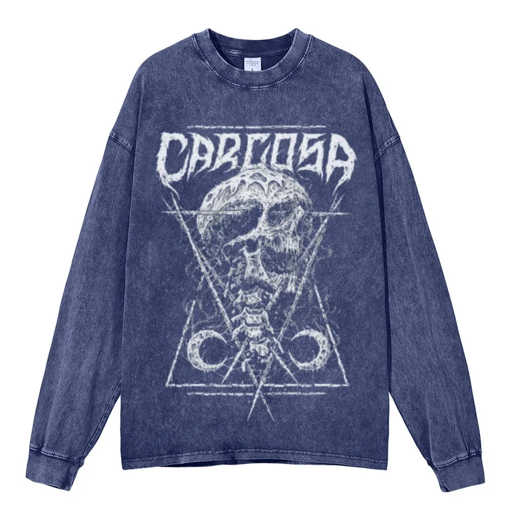 Oversized Vintage Washed Gothic Grunge Defame Graphic Sweatshirt
