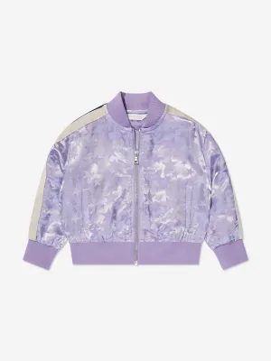 Palm Angels Girls Jacquard PA Stars Track Jacket in Lilac