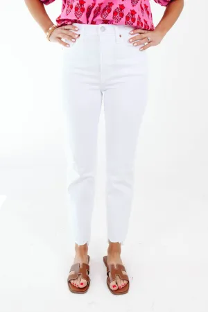 Pistola Charlie High Rise Straight Jeans - White Vintage