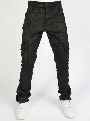 Politics Stacked Flare Jeans Wax - Button - Hans503