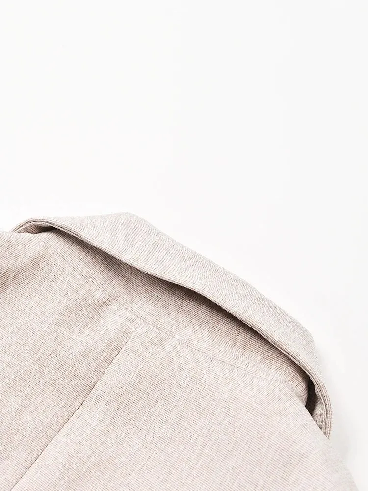 Pre Order:  Leather Accent Notched Collar Blazer