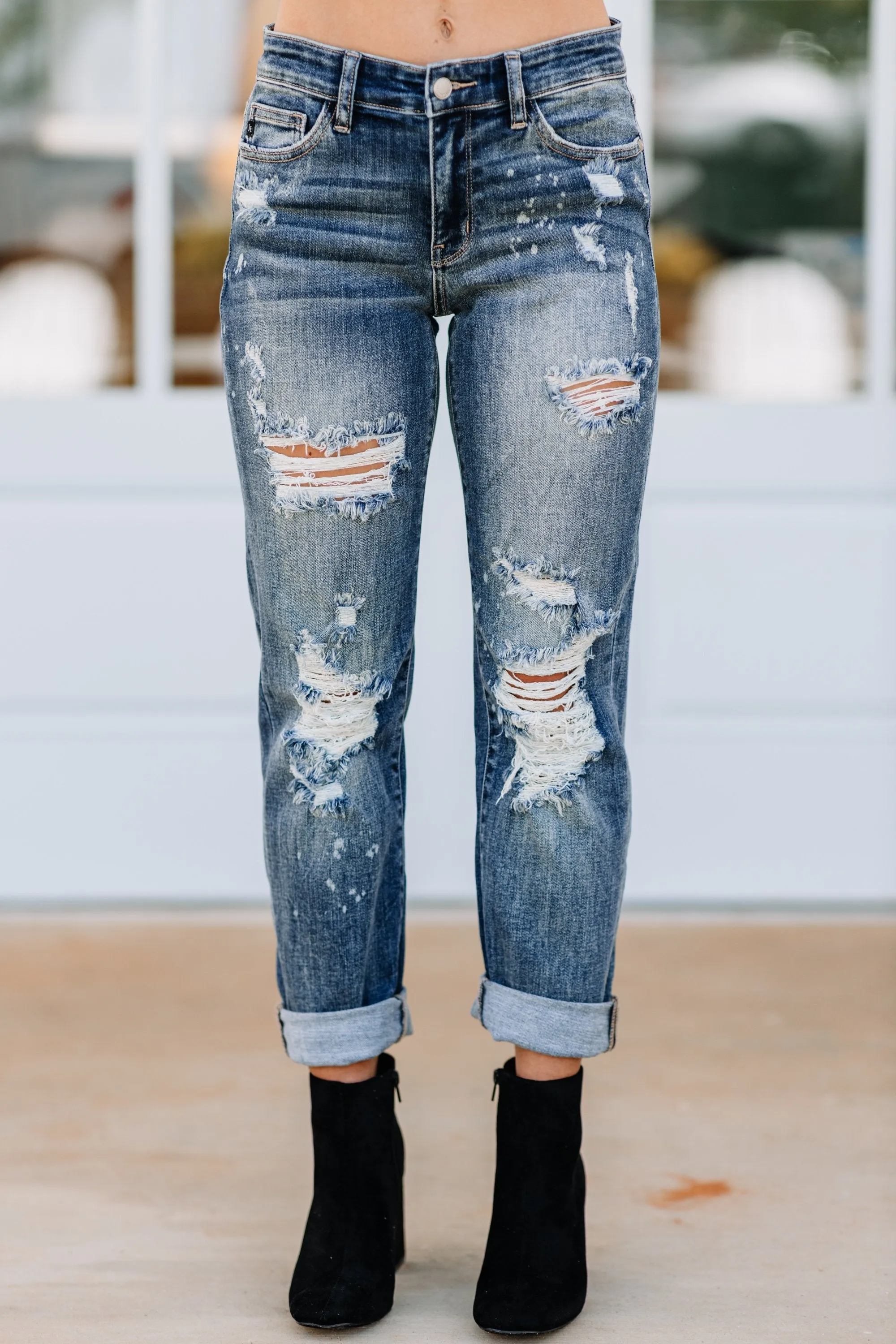 Prime Example Denim Blue Boyfriend Jeans