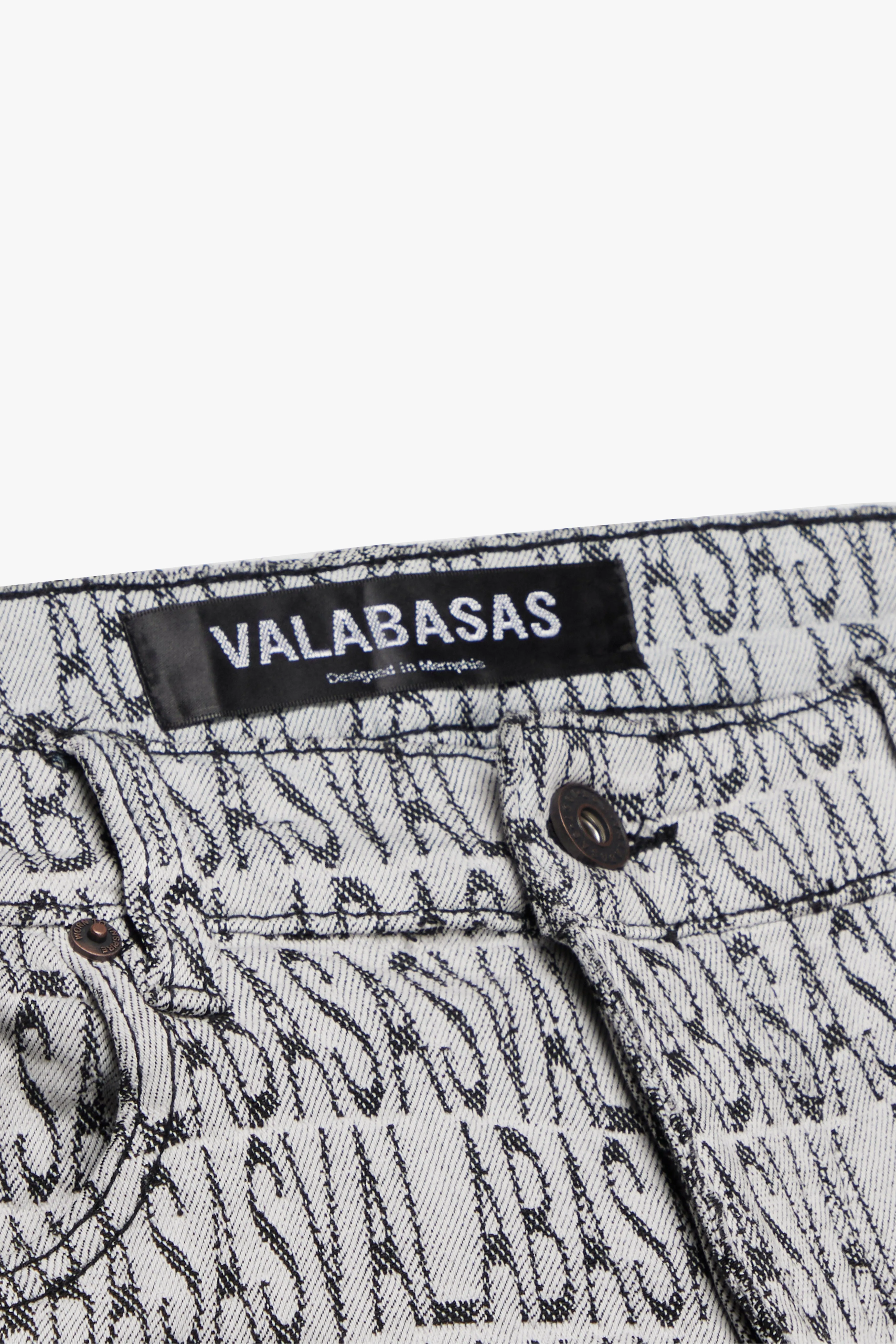 "IMPRINT" BLACK WHITE BAGGY DENIM JEAN