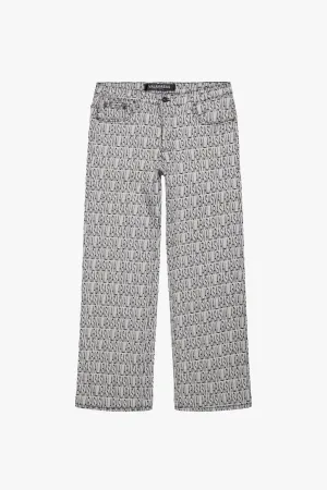 "IMPRINT" BLACK WHITE BAGGY DENIM JEAN