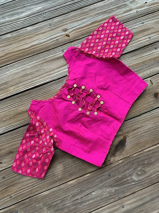 Readymade Hot Pink Designer Cotton Silk Blouse