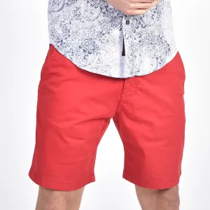 Red Slim Fit Chino Shorts