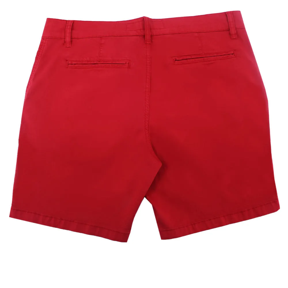 Red Slim Fit Chino Shorts