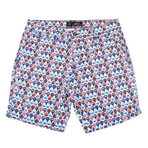 Retro Blue Print Shorts