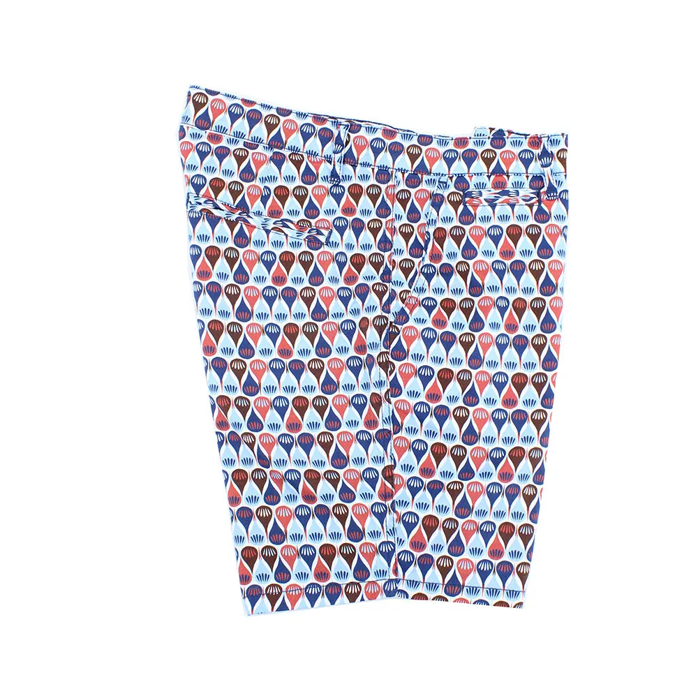 Retro Blue Print Shorts