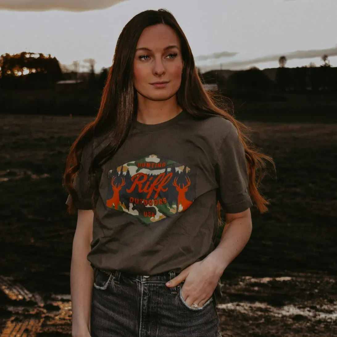 RIFF Outdoors Camo Hunting Badge T-Shirt