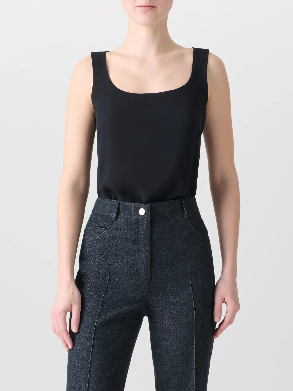 Ärmellose Seidenbluse