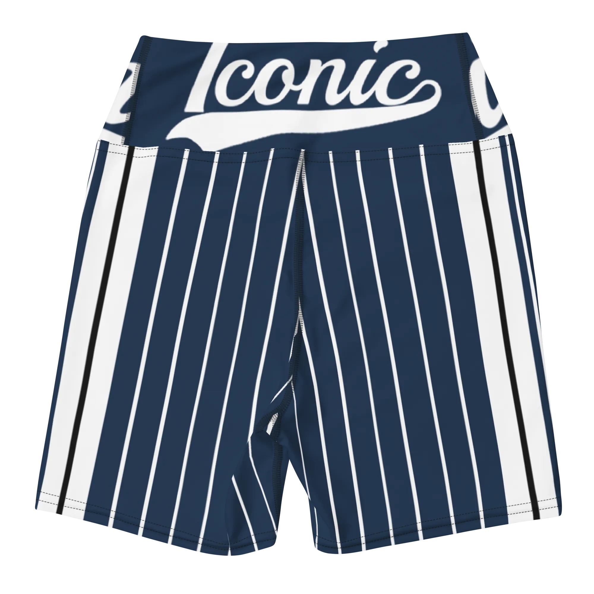 ROYAL Team Iconic. Athletix Yoga Shorts Pinstripe Navy and Wh