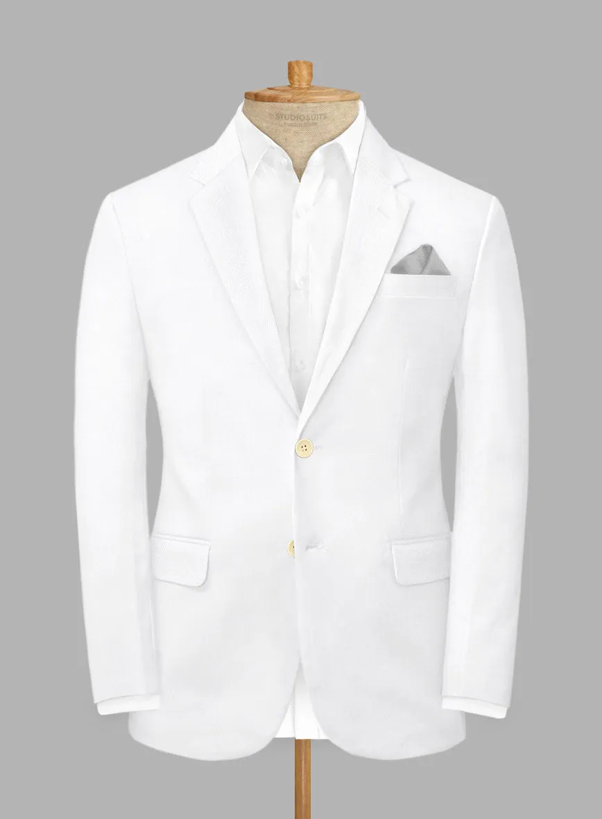 Scabal White Cotton Stretch Jacket