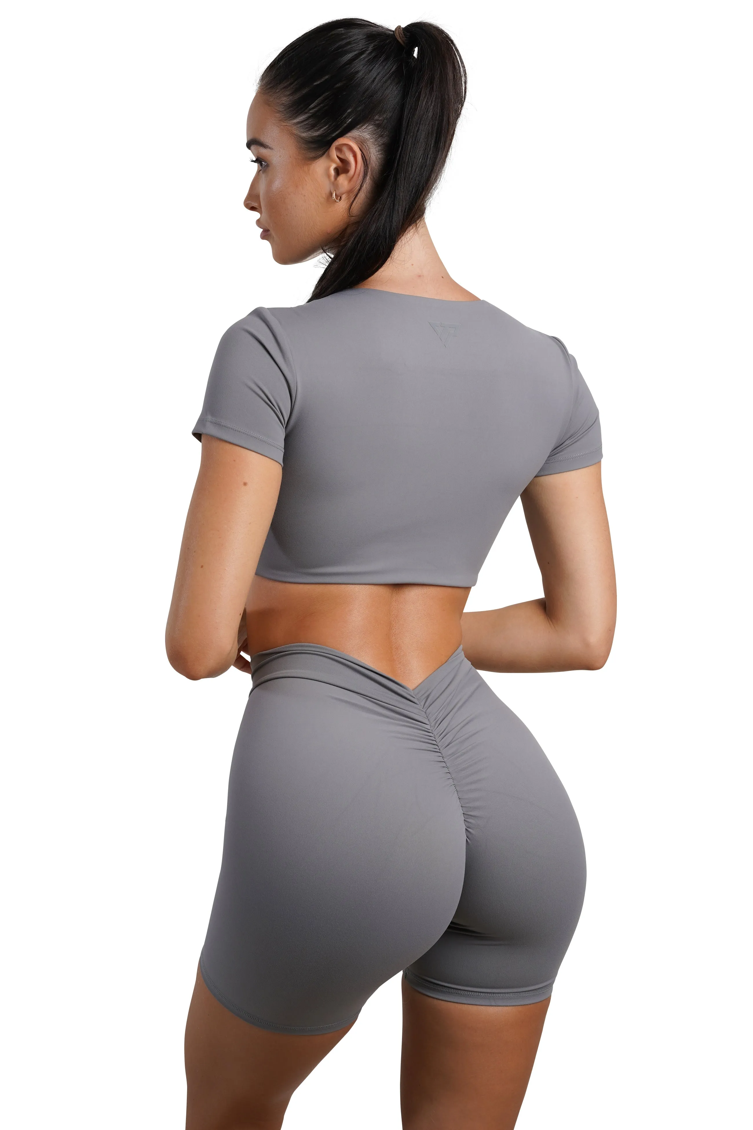 SCULPT V-BACK SHORTS - GREY