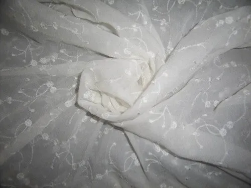 silk chiffon embroidery~tiny flowers